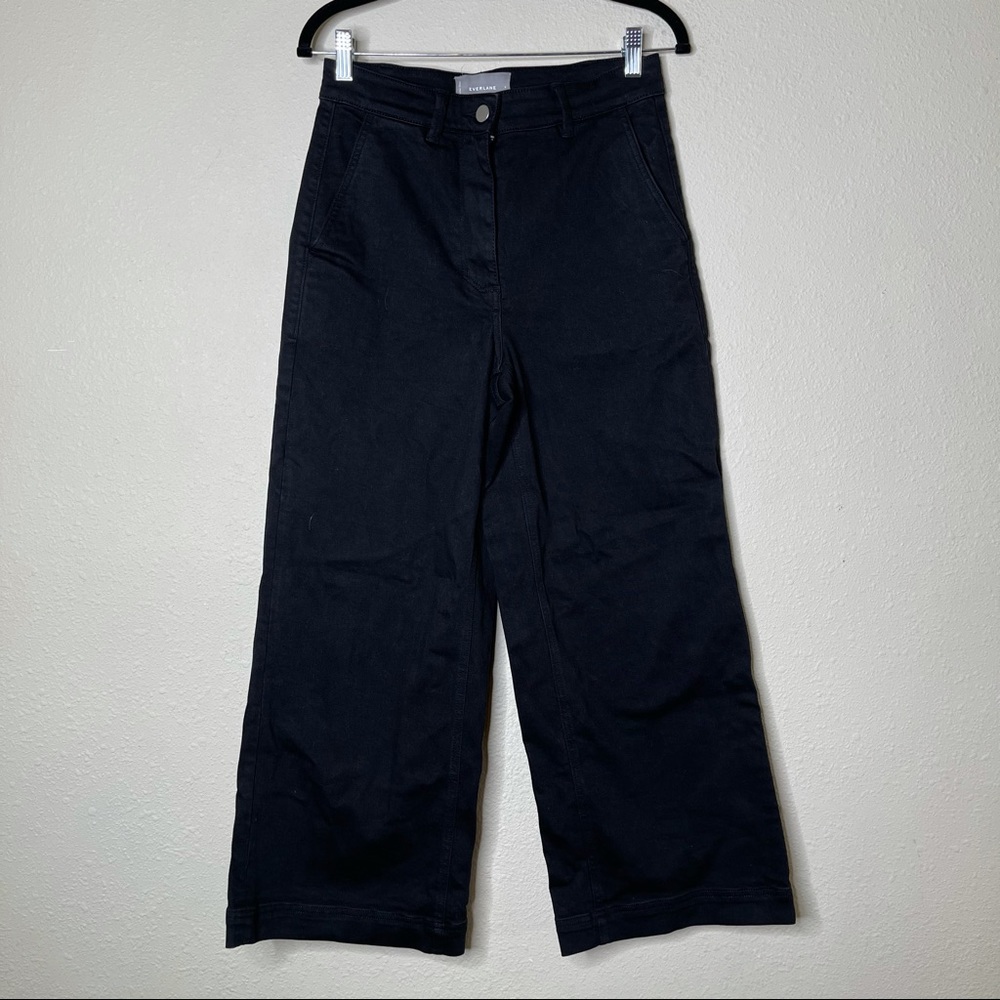 Everlane Black Wide Leg Crop Denim Pants